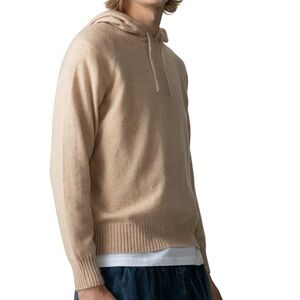 Kiltane Unisex Cashmere Hoodie Sweater Tan Size Large